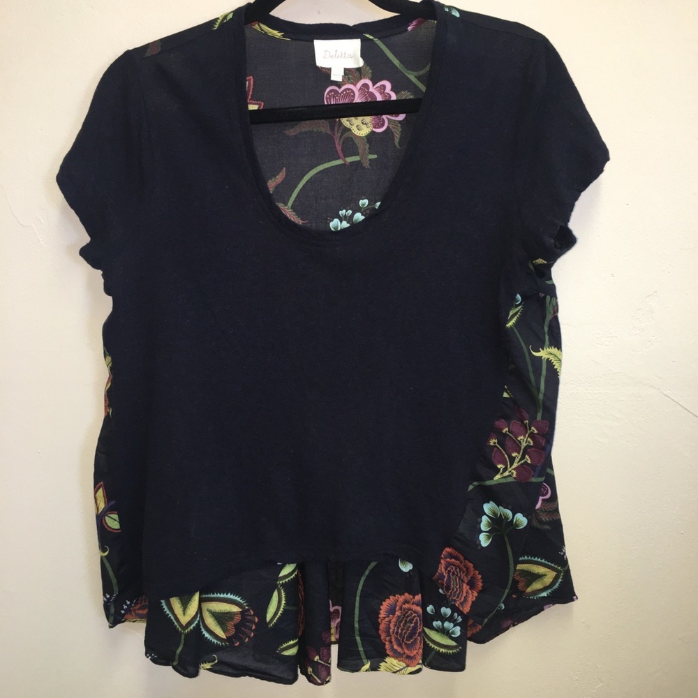 Anthropologie Deletta Silver Fern Floral Blouse - Picture 3 of 7